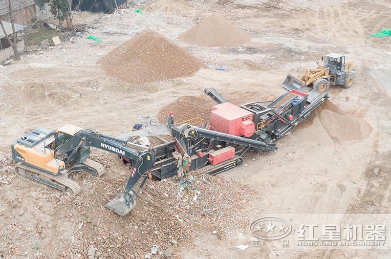 四川建筑垃圾移动制砂现场