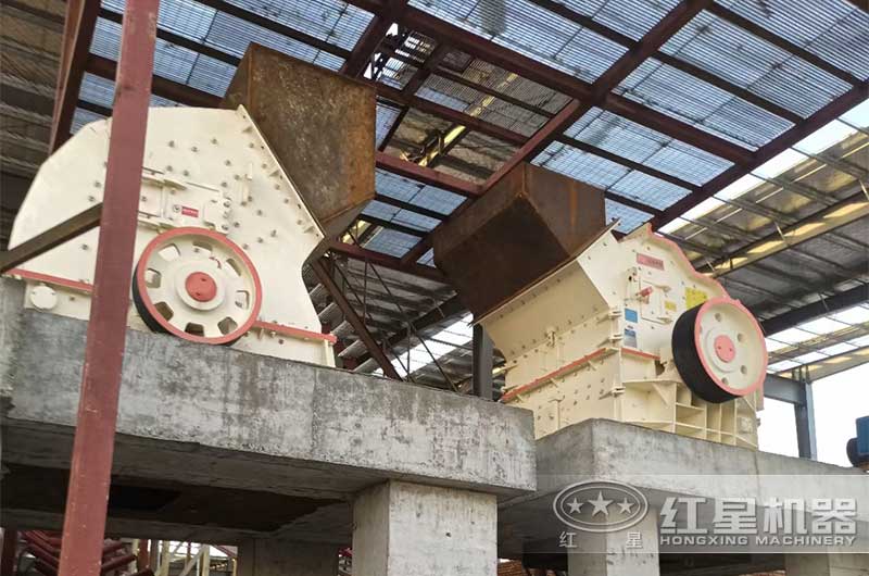 天津时产50吨钢渣破碎生产线现场