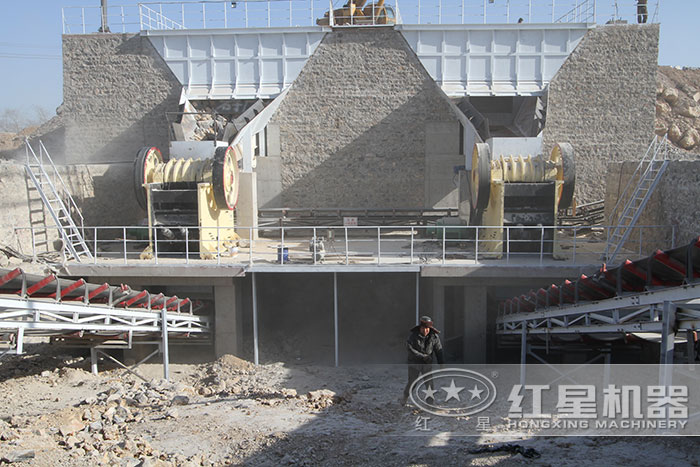时产1500吨大型砂石生产线现场
