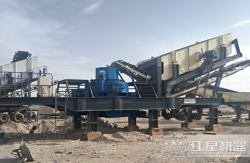 阿曼时产300吨移动制砂机安装现场