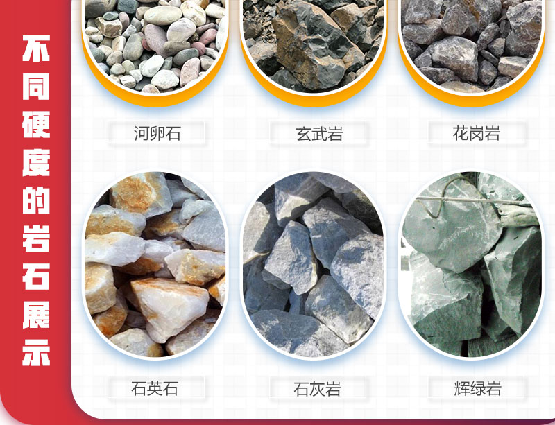 建筑用石子原料-各种硬度的岩石